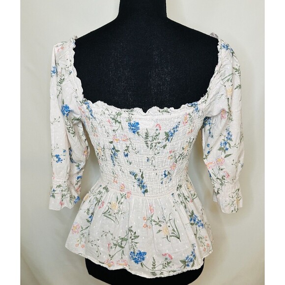 SAYLOR Clover Floral‎ Smocked Top SIZE MEDIUM - Picture 6 of 13